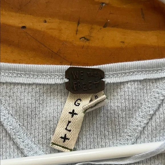 We The Free Long Sleeve V-Neck Top - Light Blue and Navy - Picture 3 of 5